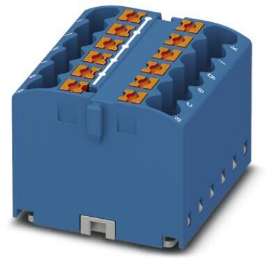 Phoenix Contact PTFIX 12X2,5 BU Verteilerblock, Grundklemme, Push-in, 6-Polig, blau