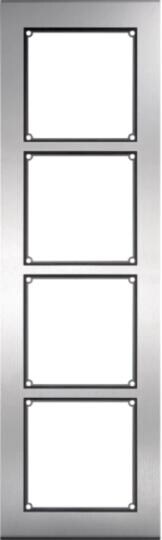Hager modular Rahmen, inklusive Aufputzkasten, 4/1, Edelstahl matt (REM204X)