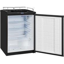 Exquisit BK160-HE-300G inox Bierkühler-Kühlschrank, 163 l, Zapfvorrichtung, Display, schwarz