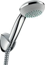 hansgrohe Crometta 85 Duschkopfhalterungset 1 Strahlart mit Duschschlauch 125 cm, Kunststoff, 16 l/min, 85 mm, Chrom, (27576000)