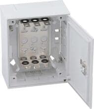 CobiNet Verteiler BOX I zu 30 Doppeladern, mit Vorreiber, mit Montagewanne, 140,6x170,6x76 mm, grau (102313)