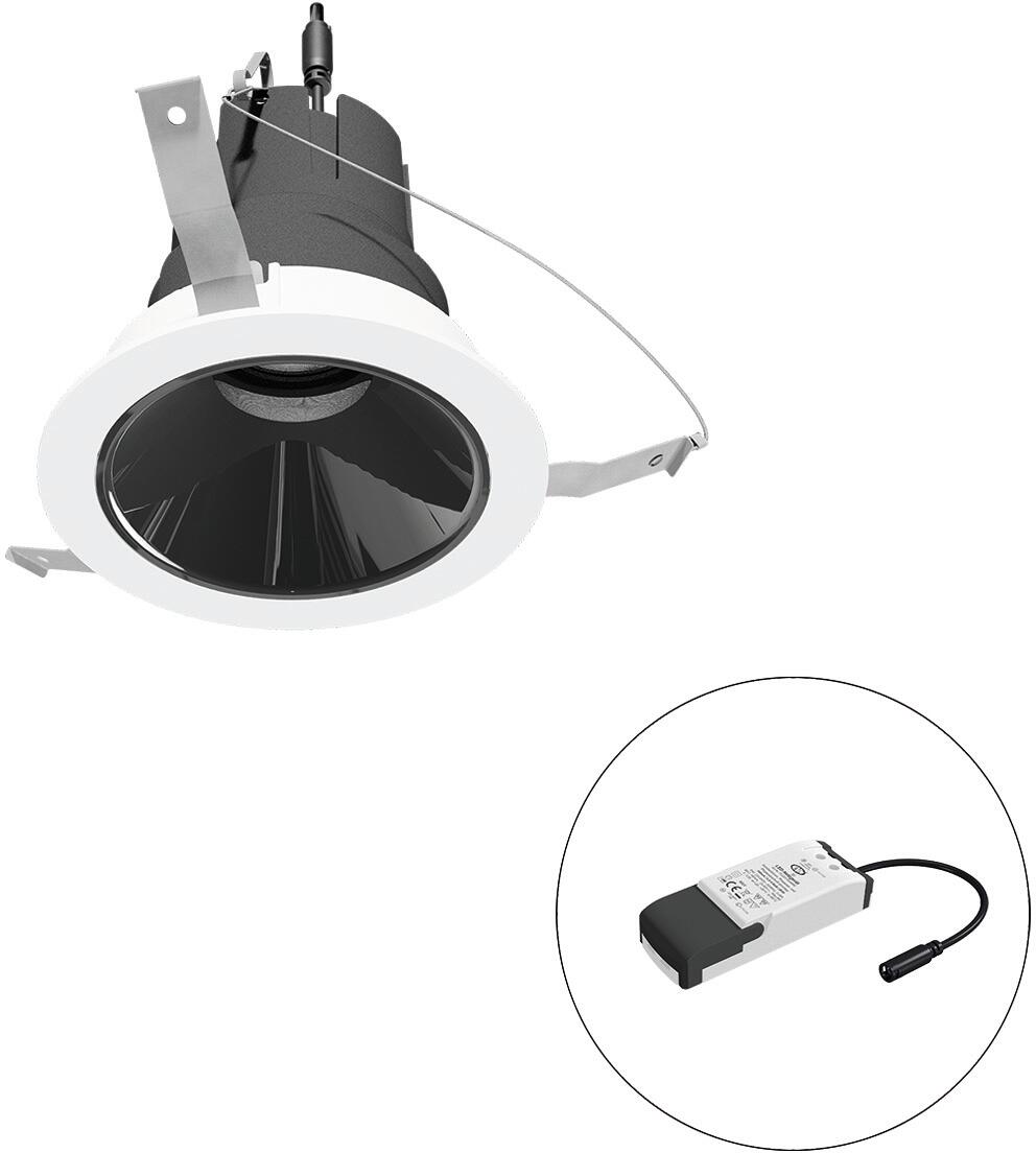 EVN SELECTO LED Deckeneinbau, rund, drehbar, IP20, 220-240V/AC, 6W, 4000K, 735lm, inkl. Netzgerät, Phase, Reflektor schwarz/hochglänzend, 1.035,00cd,