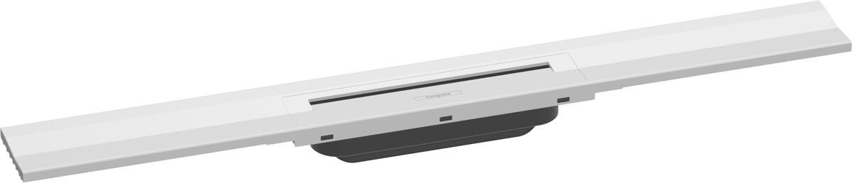 hansgrohe RainDrain Flex Fertigset Duschrinne 700 kürzbar zur Wandmontage, Edelstahl, Mattweiß, (56050700)