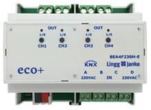 Lingg + Jenke KNX eco+ Binär Ein- / Ausgang 4-fach, Signaleingang 230V, Handbedienung, REG, grau (79244/79244SEC)