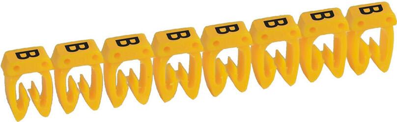 Legrand 038301 CAB 3 Kabelkennzeichnung 0,5-1,5 mm², Heftform B, schwarz auf gelb