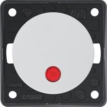 Berker 937522509  Kontroll-Ausschalter, 2-polig, mit Aufdruck "0", rote Linse, Integro Flow/Pure, polarweiß glänzend