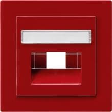 Abdeckung für UAE/IAE (ISDN)- und Netzwerk-Anschlussdose mit Beschriftungsfeld, S-Color, Rot, Gira 028443