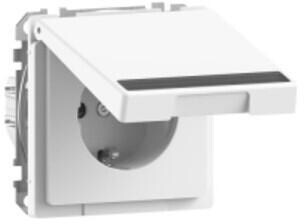 Merten SCHUKO-Steckdose m. Klappdeckel, System Design, BRS, StK, lotosweiß (MEG2312-6035)