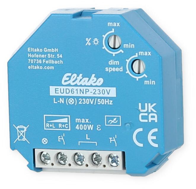 Eltako EUD61NP-230V Universal-Dimmschalter ohne N-Anschluss, Power MOSFET bis 400W (61100830)