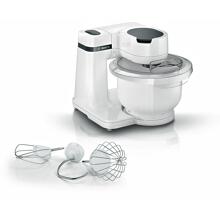 Bosch MUMS2AW00 MUM Küchenmaschine, 700 W, 4 Geschwindigkeitsstufen, Soft-Start, 3D Planetary mixing, weiß