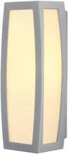 SLV MERIDIAN BOX Outdoor Wandleuchte, E27, TC-(D,H,T,Q)SE, IP54, max. 25W, silbergrau (230044)