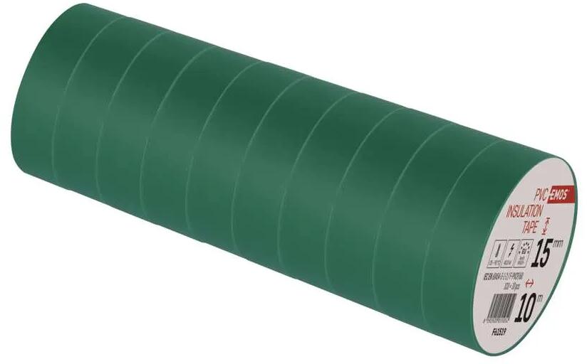 EMOS F61519 Isolierband, Breite 15mm, Länge 10m, PVC, grün (2001151090)