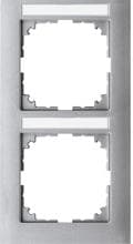 Merten MEG4022-3660 M-Pure-Rahmen, 2fach mit Beschriftungsträger, senkrechte Montage, aluminium