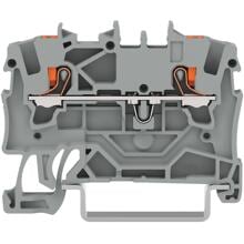 Wago 2201-1201 2-Leiter-Durchgangsklemme mit Drücker, 1,5mm², Push-in Cage Clamp, grau
