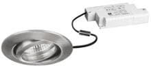 Brumberg BREENA-R LED-Einbaustrahlerset mit LED-Modul und Konverter, 6W, 3000K, rund, schwenkbar, Zink/Aluminium