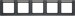 Berker 10256016 Rahmen mit Beschriftungsfeld, 5-fach, waagerecht, Q.1, anthrazit samt, lackiert