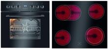 Bomann EHBC 7938 sw Einauherd-Set, 59,5 cm breit, 57 L, mit Glaskeramikkochfeld, 9 Backofen-Funktionen, schwarz
