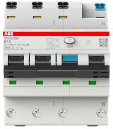 ABB DSX203NC B16 A30 FI/LS-Schalter, 3Polig+N, 30 mA, 16 A, B Charakteristik, Typ A, REG (2CSR256192R1165)