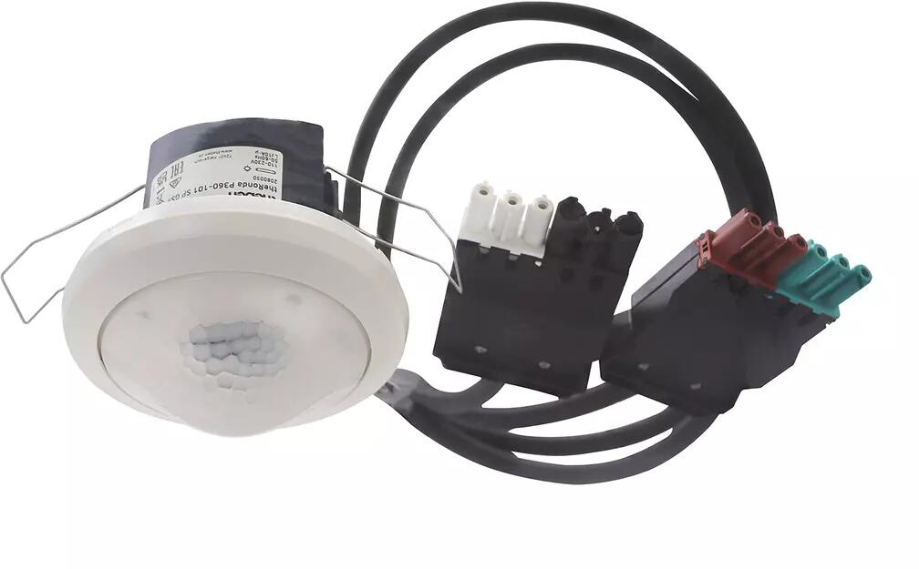 Theben theRonda P360-101 SP GST Präsenzmelder (PIR) Deckenmontage innen, 360° rund,, 24 m, 1 Kanal Licht, Kabel und Wieland GST18 Stecker, 1 Tasterein