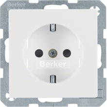 Berker 41236089 Steckdose SCHUKO mit erhöhtem Berührungsschutz, Q.1/Q.3, polarweiß samt