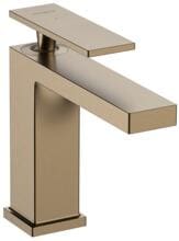 hansgrohe Tecturis E Einhebel-Waschtischarmatur 110 CoolStart mit Zugstangen-Ablaufgarnitur, Messing, 5 l/min, Brushed Bronze, (73018140)