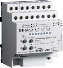 KNX Jalousieaktor 4fach 24 V DC mit Handbetätigung, Gira 215400