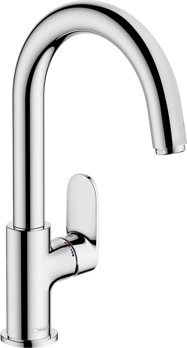 hansgrohe Vernis Blend Einhebel-Waschtischarmatur, mit Schwenkauslauf und Zugstangen-Ablaufgarnitur, Messing, 5 l/min, chrom (71554000)