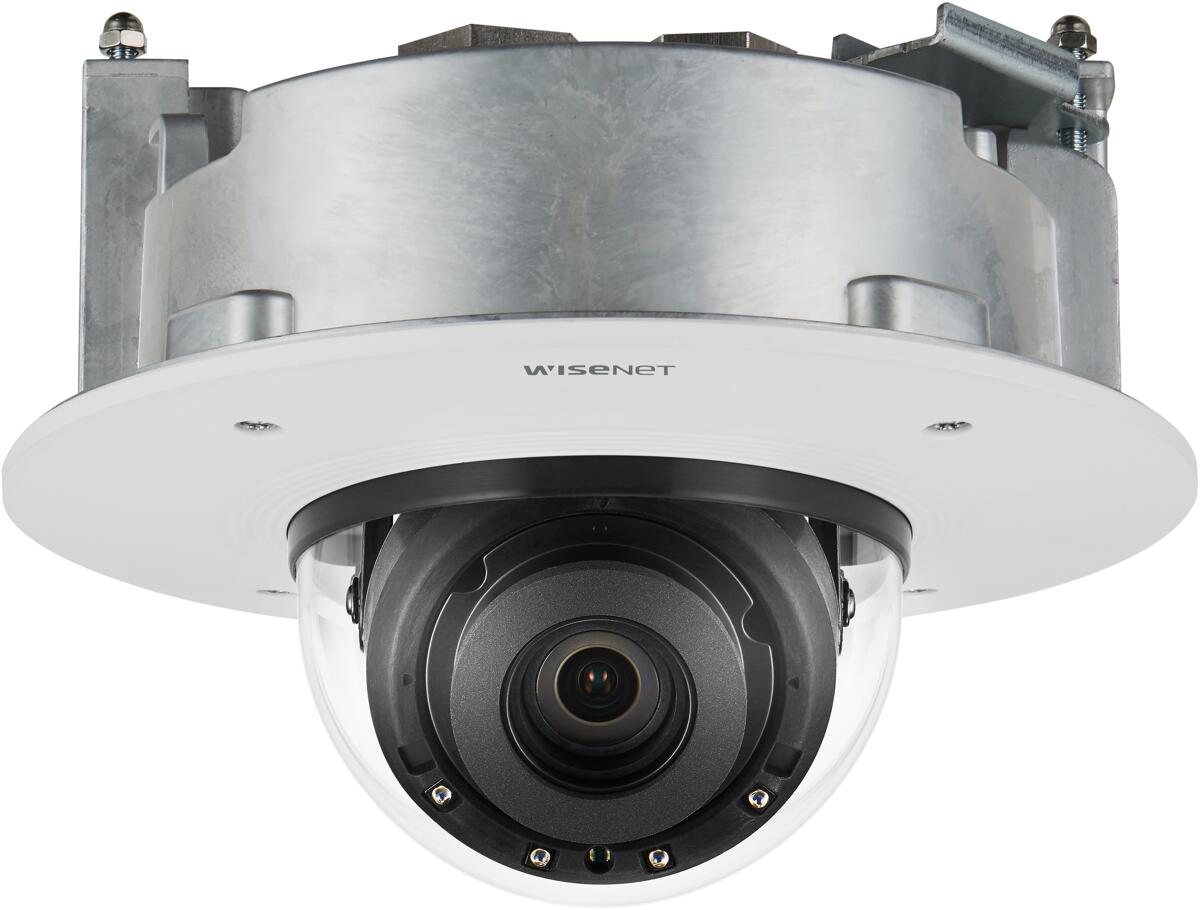 Hanwha Vision 4K-Netzwerk-IR-Dome-Kamera, 2,8-8,4mm (3x) motorisiertes Gleitsichtvarifokal, IR 40m, Tag & Nacht, extremer WDR, IP52, IK10, weiß (XND-9