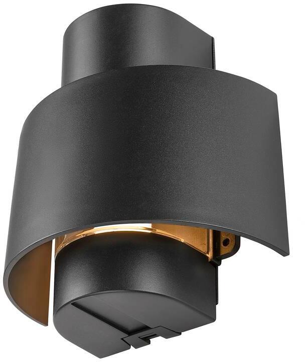 SLV PHOTONI CYL Wandaufbauleuchte, zylindrisch, 1xmax.13W, E27, IP65, schwarz (1008197)