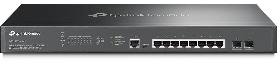 TP-Link Omada 8-Port 2.5GBASE-T and 2-Port 10GE SFP+ L2+ Managed Switch with 8-Port PoE+ (SG3210XHP-M2)
