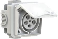 PCE CEE-Unterputzsteckdose inkl. UP-Dose Design, 32A, 5p, 6h, IP44, weiß (895-6v)