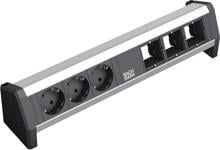 Bachmann DESK Steckdosenleistung, 3xSchuko, 2xABD, 16A/230 V∼, aluminium (902.002)