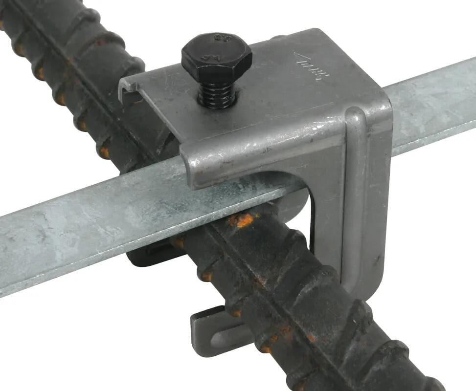 Dehn VK 20.32 FL40 BSB STBL Verbindungsklemme St/blank f. D 20-32mm f.Rd 6-10mm o. Fl 40x4-5mm o. Druckbügel (308037)