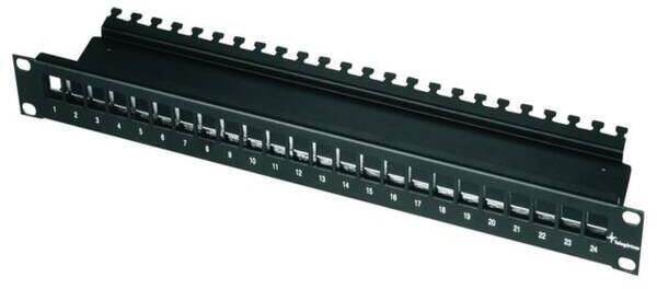 Telegärtner 19" Modulträger 1HE mit KAF für 24AMJ/UMJ, unbestückt, schwarz (100021497)