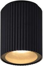 Nordlux Kyklop Ripple Deckenleuchte, GU10, IP54, dimmbar, geriffelte Oberfläche, Aluminium, schwarz (2518316003)