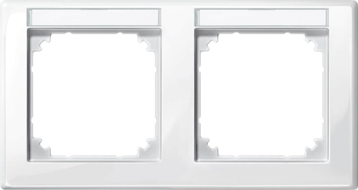 Merten 471219 Rahmen, M-SMART, 2fach, waagerechte Montage, beschriftbar, polarweiß glänzend
