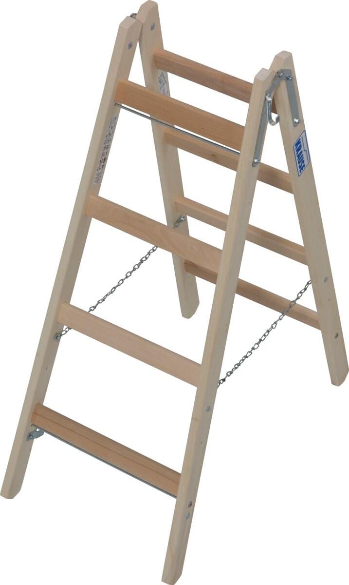 Krause 170064 Stabilo Sprossen-DoppelLeiter, Holz, 2x4 Sprossen