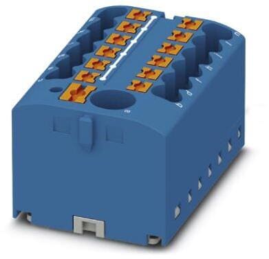 Phoenix Contact PTFIX 12X2,5-G BU Verteilerblock, Grundklemme, Push-in, 12-Polig, blau