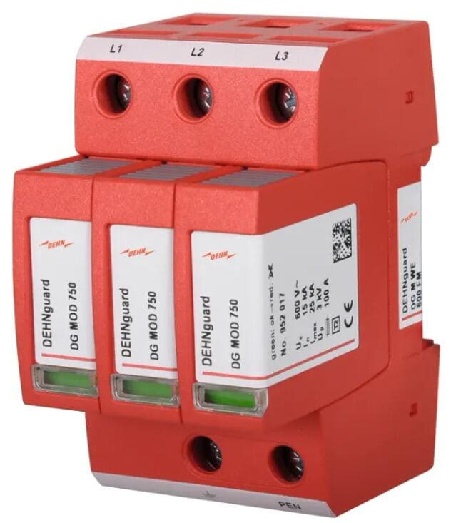 Dehn DG M WE 600 FM DEHNguard M Überspannungsableiter für TN-C-Systeme, 3-polig, Typ 2 (952307)