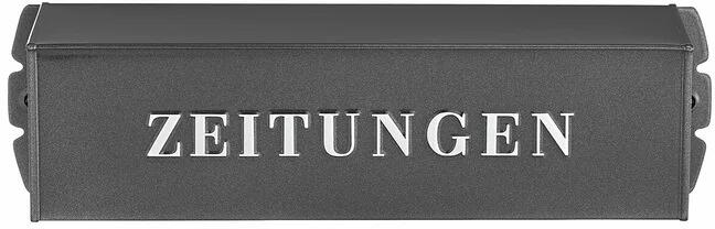 Burg Wächter 808 E Zeitungsbox, mit geprägter Aufschrift, Stahl, grau (12140)