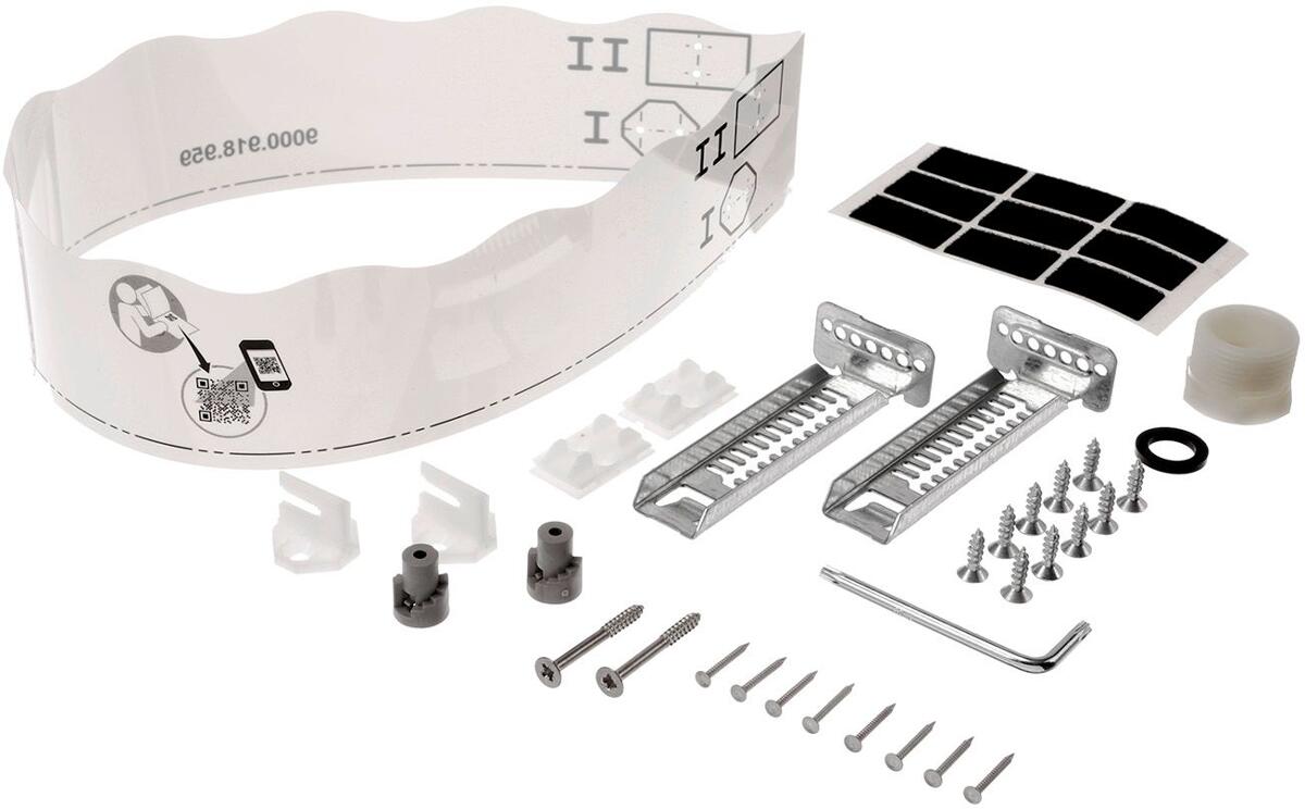 Bosch Siemens 12025088 Einbausatz, für Aussentüre, variables Scharnier 50mm,, zusätzliche Montageanleitung (für nicht IKEA-Küchen)