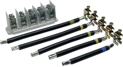 Hager ZM25U Anschlußsatz, univ.Z, 5-pol., für U84LU, für SaS 12x10mm, Einspeisung von unten