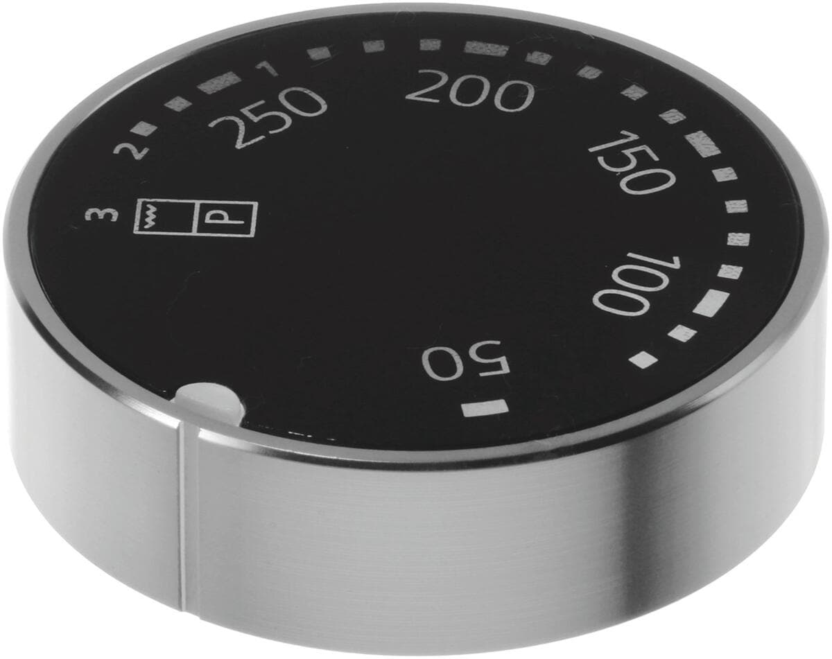 Bosch Siemens 10004314 Drehgriff-Temperatur, rund, feststehend, schwarz, beleuchtet ;