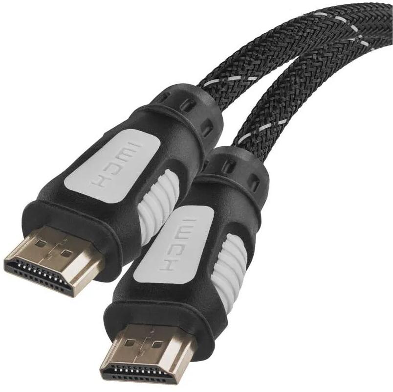 EMOS SL0301 HDMI Kabel, 1.4 Ethernet, A Stecker, A Stecker, Länge 1,5m, Nylon, schwarz (2333003010)