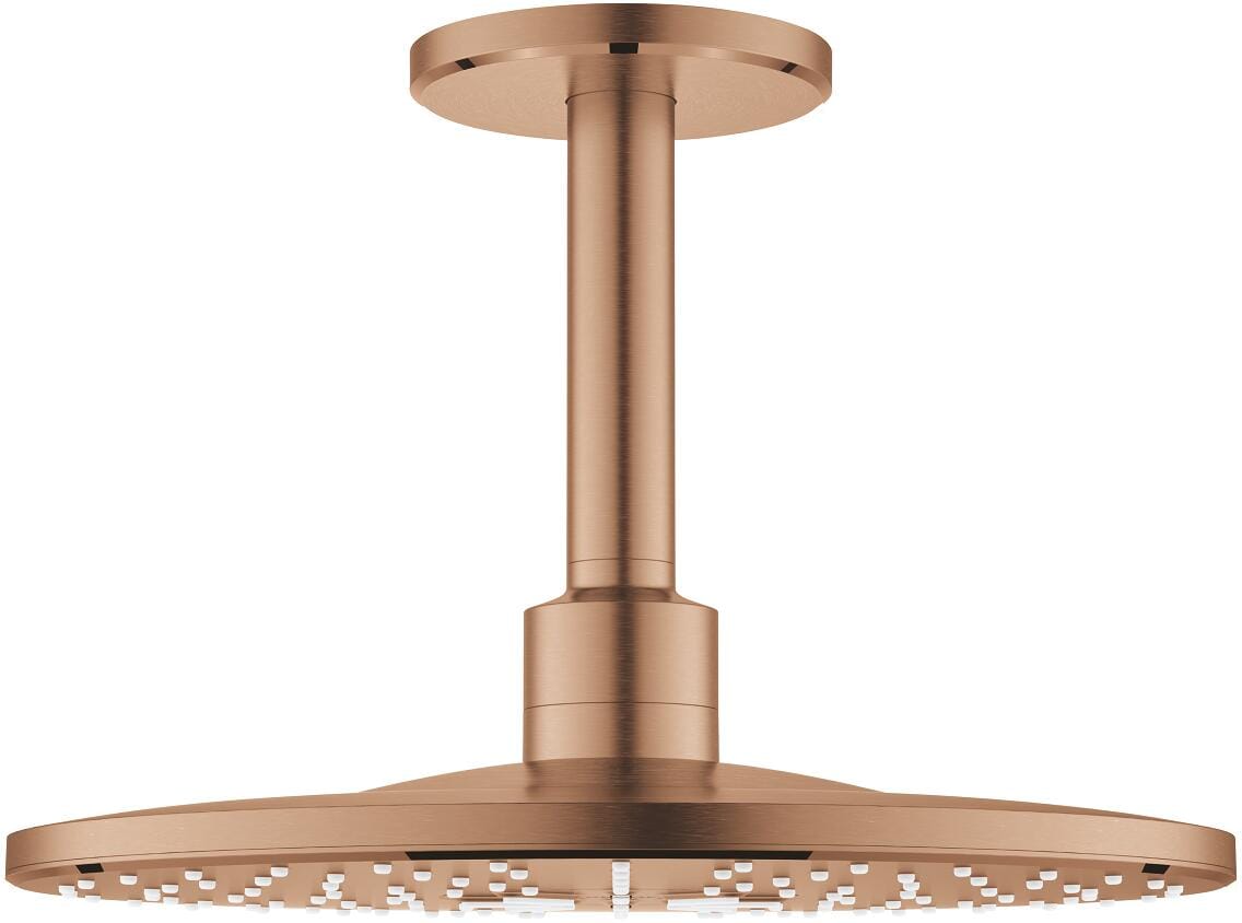GROHE Rainshower Smartactive 310 Kopfbrauseset, Deckenauslass 142mm, 2 Strahlarten, warm sunset gebürstet (26477DL0)