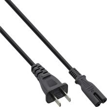 InLine Netzkabel, Netzstecker China auf Euro 8 C7 Stecker, schwarz, 1,8m (16654T)