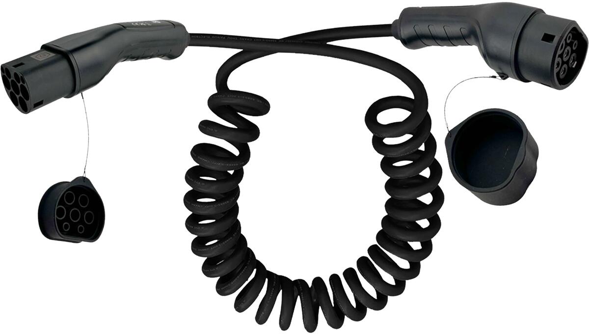 InLine EV Spiral-Autoladekabel 11kW Typ2, 3-phasig, 7,5m (16277S)