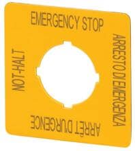 Eaton M22-XYK11 Schild, NOT-HALT, 50 x 50 mm, gelb (121373)
