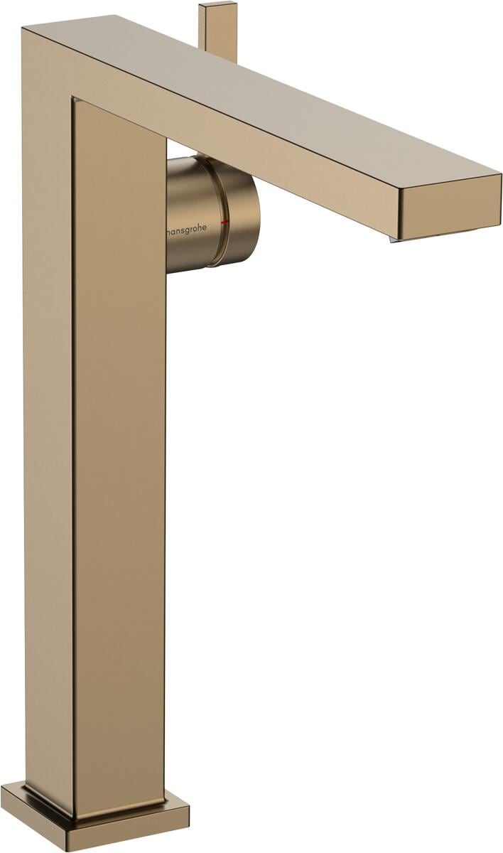 hansgrohe Tecturis E Einhebel-Waschtischarmatur 240 Fine CoolStart wassersparend+ für Aufsatzwaschtische mit Push-Open Ablaufgarnitur, Messing, 4 l/mi