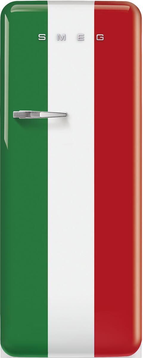Smeg FAB28RDIT6 50"s Style Retro Stand Kühlschrank, 60 cm breit, 270 L, Rechtsanschlag, Italia flag